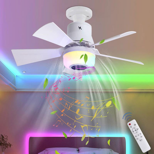🌈Intelligens mennyezeti ventilátor világítással, RGB-vel és Bluetooth-hangszóróval💡