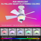 🌈Intelligens mennyezeti ventilátor világítással, RGB-vel és Bluetooth-hangszóróval💡