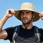 🧢 ☀️ Széles karimájú, állpántos szabadtéri napkalap – Könnyű, védő és tökéletes a strandra és a túrázáshoz 🏖️ 🥾