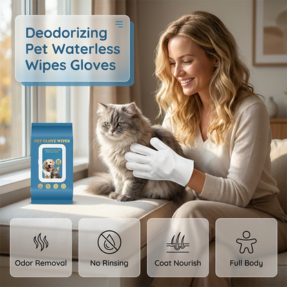 🧤✨ Eldobható, víz nélküli tisztító kesztyűk háziállatoknak – Gyors és kíméletes tisztítás🐶🐱