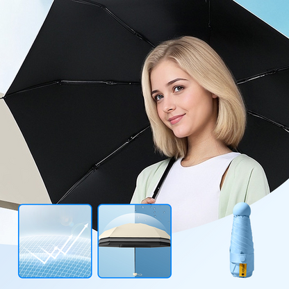 ☂️☀️Kompakt, összecsukható, UV-védelmet nyújtó esernyő