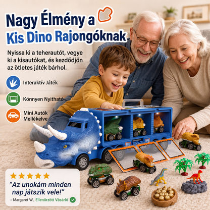 🦖Interaktív dinoszaurusz-szállító játék teherautó✨🧠