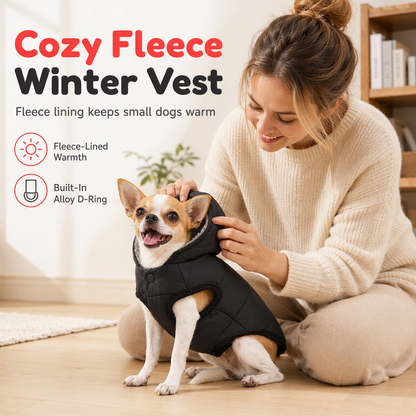 🐾 IDŐKORLÁTOS 50%-OS KEDVEZMÉNY! ✨ Kapucnis kutyakabát – polárbéléses, szélálló 🧥