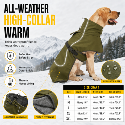 🐕 50% kedvezmény! ❄️ Vastag téli kutyakabát – pamutbéléssel és meleg, nagy testű kutyáknak ✨